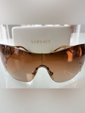 Versace Shield Glasses with case and lens cloth
